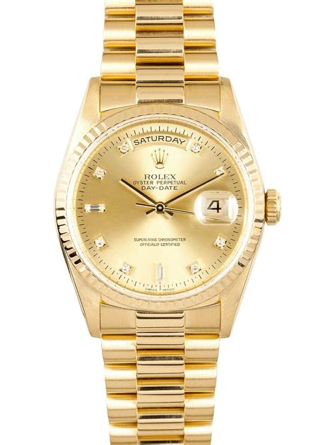 rolex day-date president 118238 36mm champagne index
